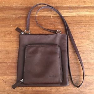 Small Zip Top Fossil Crossbody